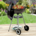 Kettle BBQ Charcoal Barbecue Outdoor Portable with 2 Wheels