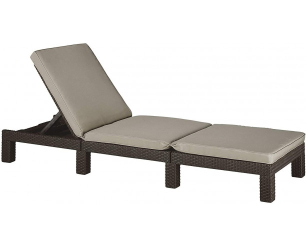 Allibert by Keter Daytona Sunlounger, Brown with Taupe Cushion