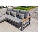 LIFE Outdoor Living Soho Lounge Corner Set with Armrests - Armchair & Footstool
