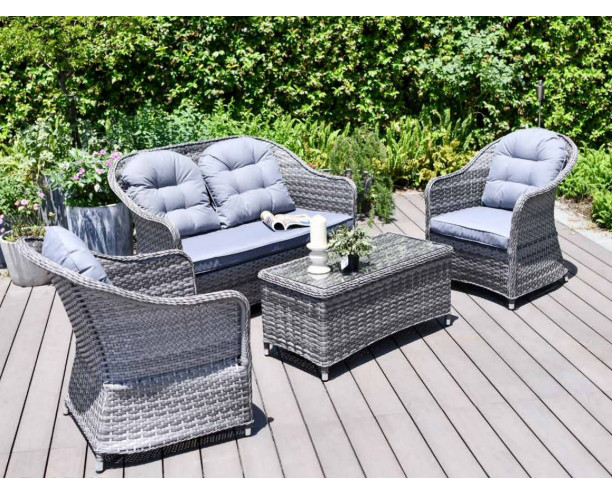 Florida Aluminium Rattan Garden Furniture - 4 Seat lounge Set