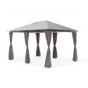 GSD 3m x 4m Large Lilly Gazebo With Side Curtains - Grey