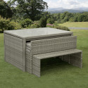 Melbourne Rattan Space Saving Garden Furniture, 6 Piece, Fully Assembled, Versatile Seating - Grey