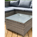 GSD Grey Victoria Rattan Garden Furniture Corner Sofa Lounge Chase Set - Modular 4 Piece In/Outdoor
