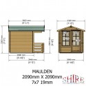 Shire Maulden 7x7 19mm Log Cabin with Veranda