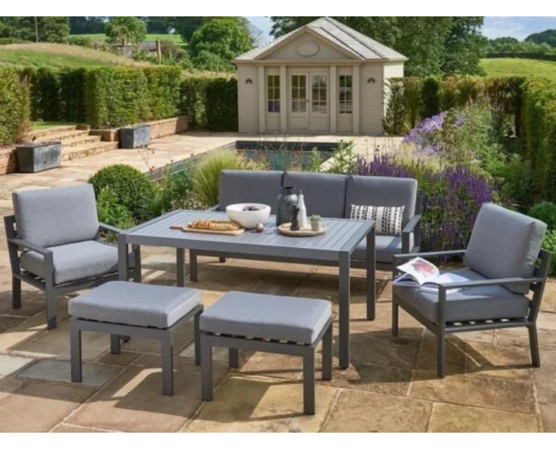 Norfolk Leisure Titchwell Luxury Garden Furniture Lounge Set with Fixed Standard Table