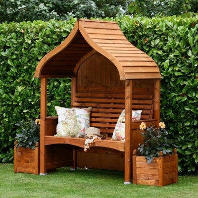 AFK Orchard Arbour Wooden Garden Seat Outdoor Chair - Beech Stain