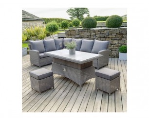 Pacific Lifestyle Barbados Slate Grey Corner Set Long Right with Ceramic Top