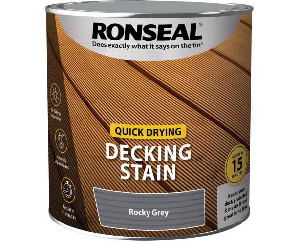 Ronseal Quick Drying Decking Stain 2.5L Rocky Grey 