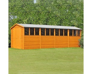 Shire Overlap 10x20 Double Door Shed with Windows