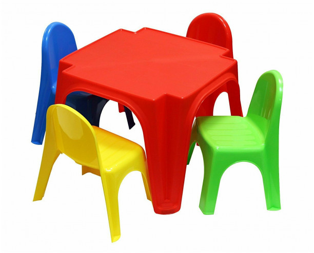 Childrens Table and Chair Set By Starplast Plastic Set