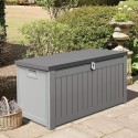 190L Outdoor Plastic Garden Furniture Storage Box With Strapped Lid