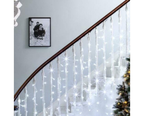 306 LED Curtain Fairy Lights Indoor/Outdoor Wedding Party Garden Decor Christmas ICE & WARM WHITE 