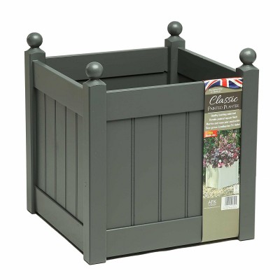 AFK Classic Painted Garden Planter Heavy Duty Plastic Liner 18" Charcoal
