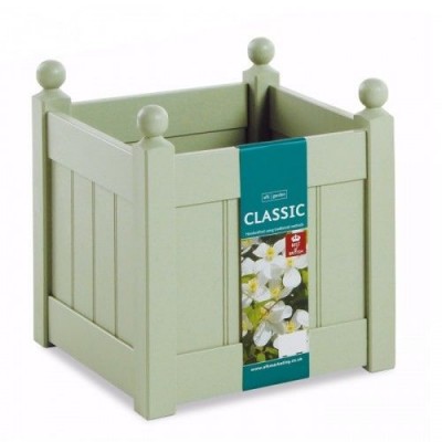 AFK Classic Painted Garden Planter Heavy Duty Plastic Liner 18" Heritage Sage
