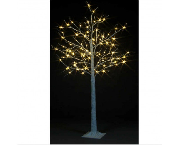 Christmas Birch Tree 6ft Twinkling LED's, In or Outdoor, Warm White 
