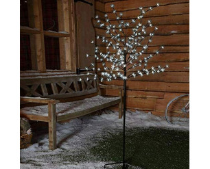LED Cherry Blossom Twig Tree Pre-Lit Light Indoor& Outdoor Christmas - 150cm- Ice White