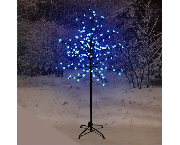 LED Cherry Blossom Twig Tree Pre-Lit Light Indoor& Outdoor Christmas - 150cm Blue