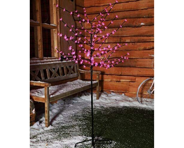 LED Cherry Blossom Twig Tree Pre-Lit Light Indoor& Outdoor Christmas - 180cm Pink