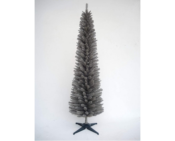 Grey Pine Pencil Slim Artificial Christmas Tree (8ft/240cm)