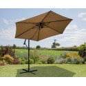 2.7M Garden Parasol Sun Shade Patio Hanging Umbrella Cantilever with Crank Taupe