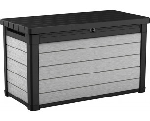 Keter Denali 100 Gallon Resin Large Deck Box - Grey / Black