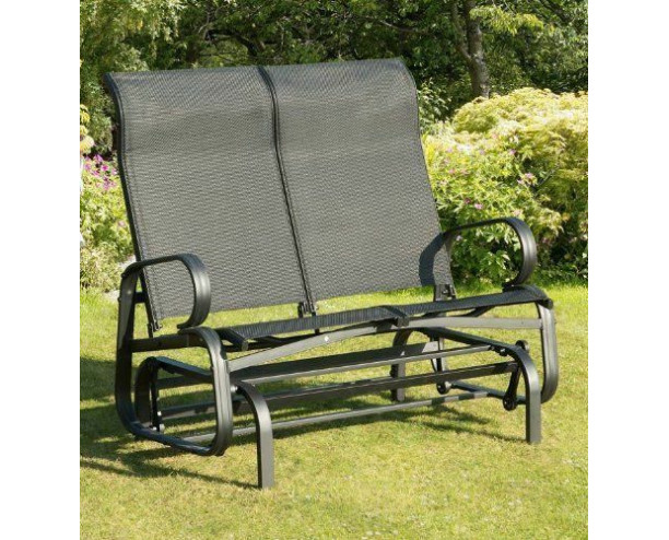 Suntime Havana Twin Glider Seat Garden Rocking Chair Black