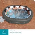 Lay-Z-Spa BW60067GB Mauritius 180 AirJet Massage System, Inflatable Hot Tub with Freeze Shield Technology, 5-7 Person, Grey