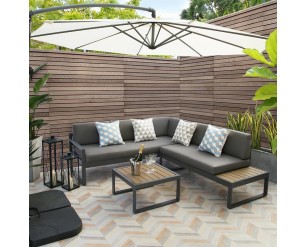GSD Maia Aluminium L Shape Garden Furniture Lounge Set - Left Hand Facing