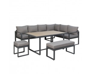 GSD Maia Aluminium L Shape Garden Furniture Dining Set
