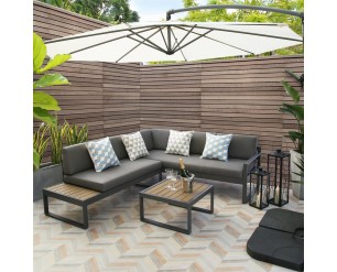 GSD Maia Aluminium L Shape Garden Furniture Lounge Set - Right Hand Facing