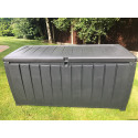 Novel Keter 340 ltr Garden Storage Box Constructed With Durable All-Weather Polypropylene Plastic Resin in Anthracite