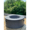 GSD Fire Pit Large Faux Concrete – MgO BBQ Grill Bowl for Garden/Patio - 75cm Round Black 