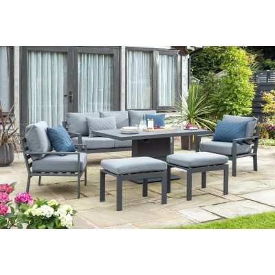 Norfolk Leisure Titchwell Luxury Garden Furniture Lounge Set with Gas Adjustable Table 