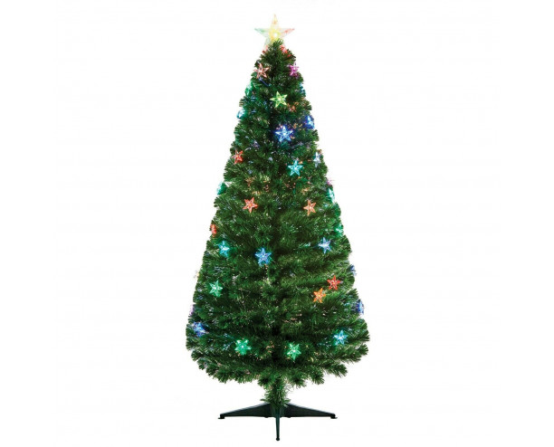 Premier Fibre Optic Star Tree w/Multi Colour LED Lights - 1.2m