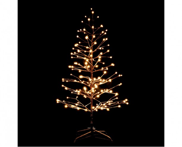 SHATCHI Pre-Lit LED Brown Snowy Twig Tree 5ft