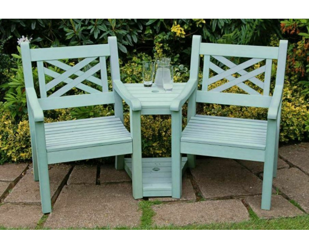Winawood Speyside Garden Benches -Love / Conversation Seat  - Powder Blue
