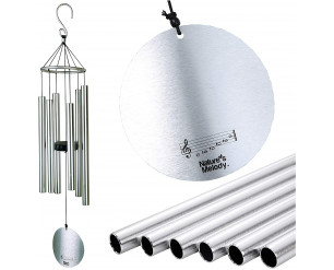 Nature`s Melody 28" Silver Aureole Tuned Wind Chime (Silver)